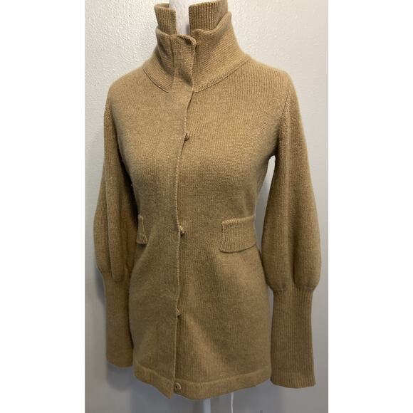 VTG 100% Cashmere Sweater XS Zip Up Jacket Military Saks Fifth Avenue 80s/90s - Picture 14 of 16